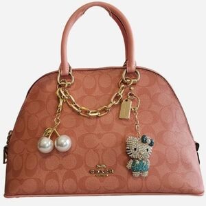 Coach KATY Satchel in Signature Design - Blush Pink Color - EUC